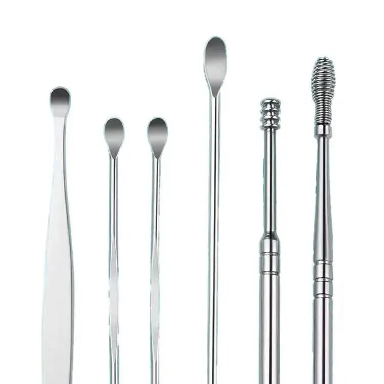 6-in-1 Earwax Removal Kit – Safe & Reusable Stainless Steel Ear Cleaner Tools