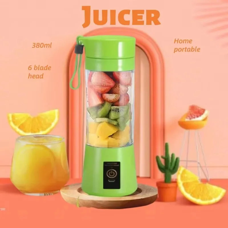 Mini USB Rechargeable Blender – Portable 6-Blade Juicer & Mixer for Smoothies & Shakes