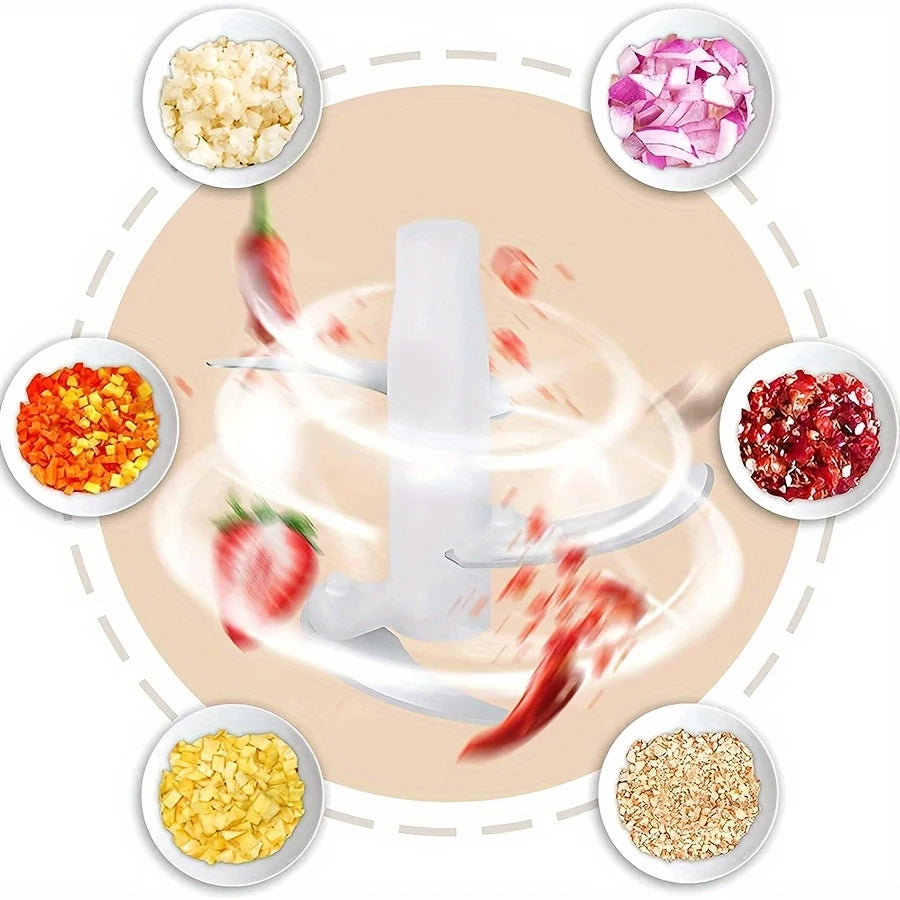 Manual Multi-Functional Chopper – Hand Push Grinder, Grater & Cutter | 2L Capacity