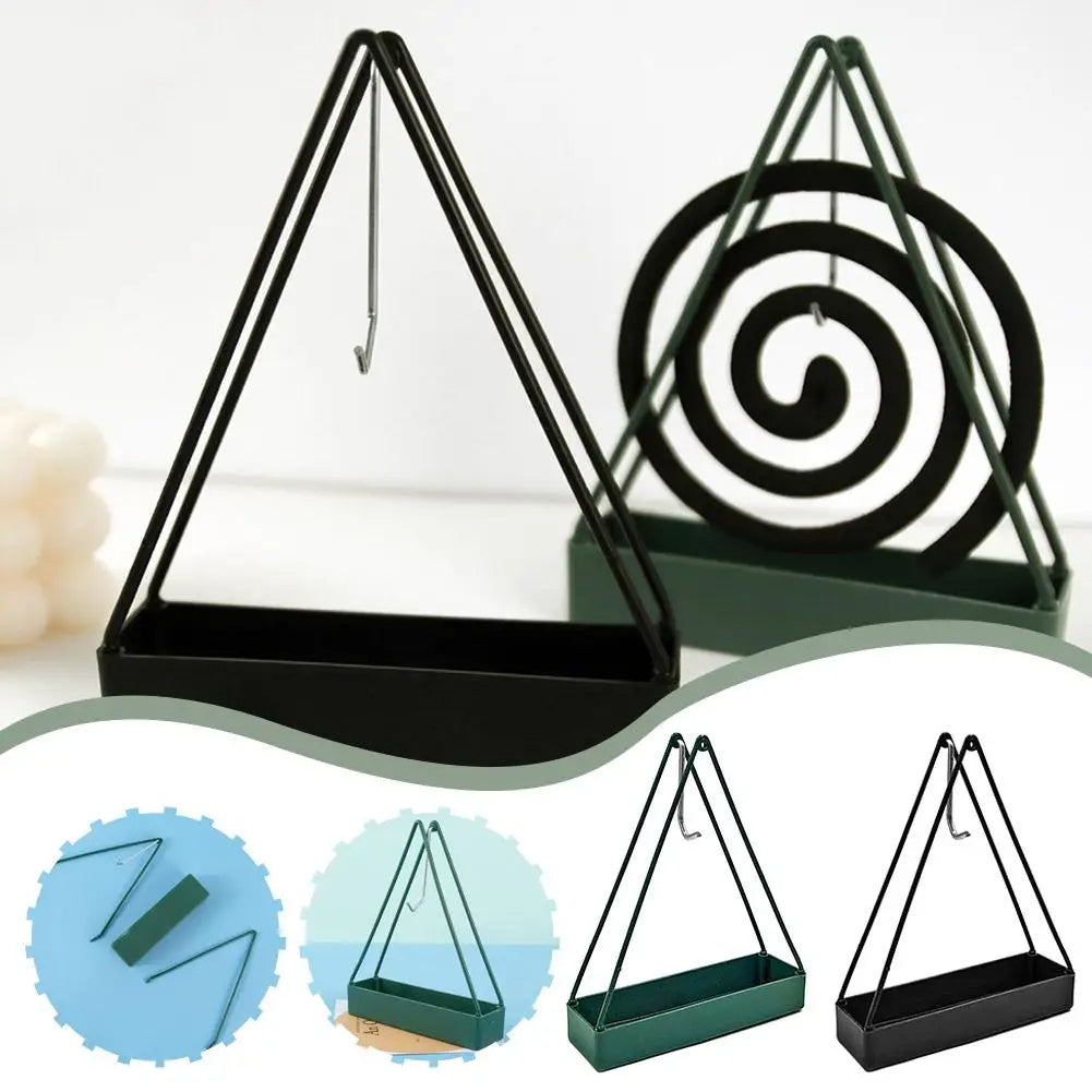 Triangular Mosquito Coil Holder – Durable Iron Stand for Indoor & Outdoor Use