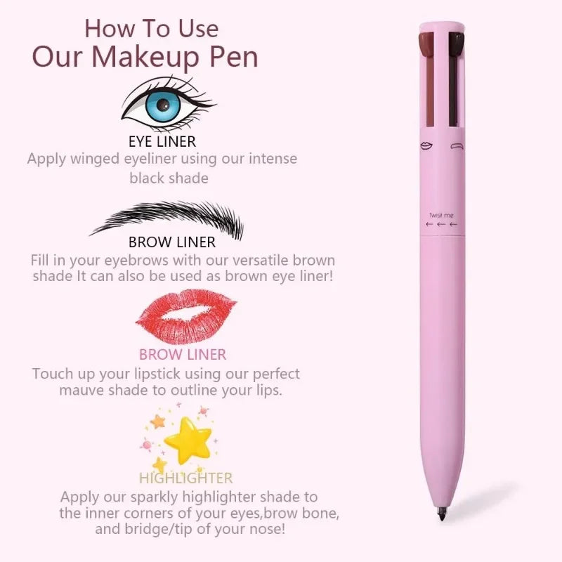 Touch Up 4-in-1 Makeup Pen – All-in-One Beauty Tool for Lips, Eyes & Brows