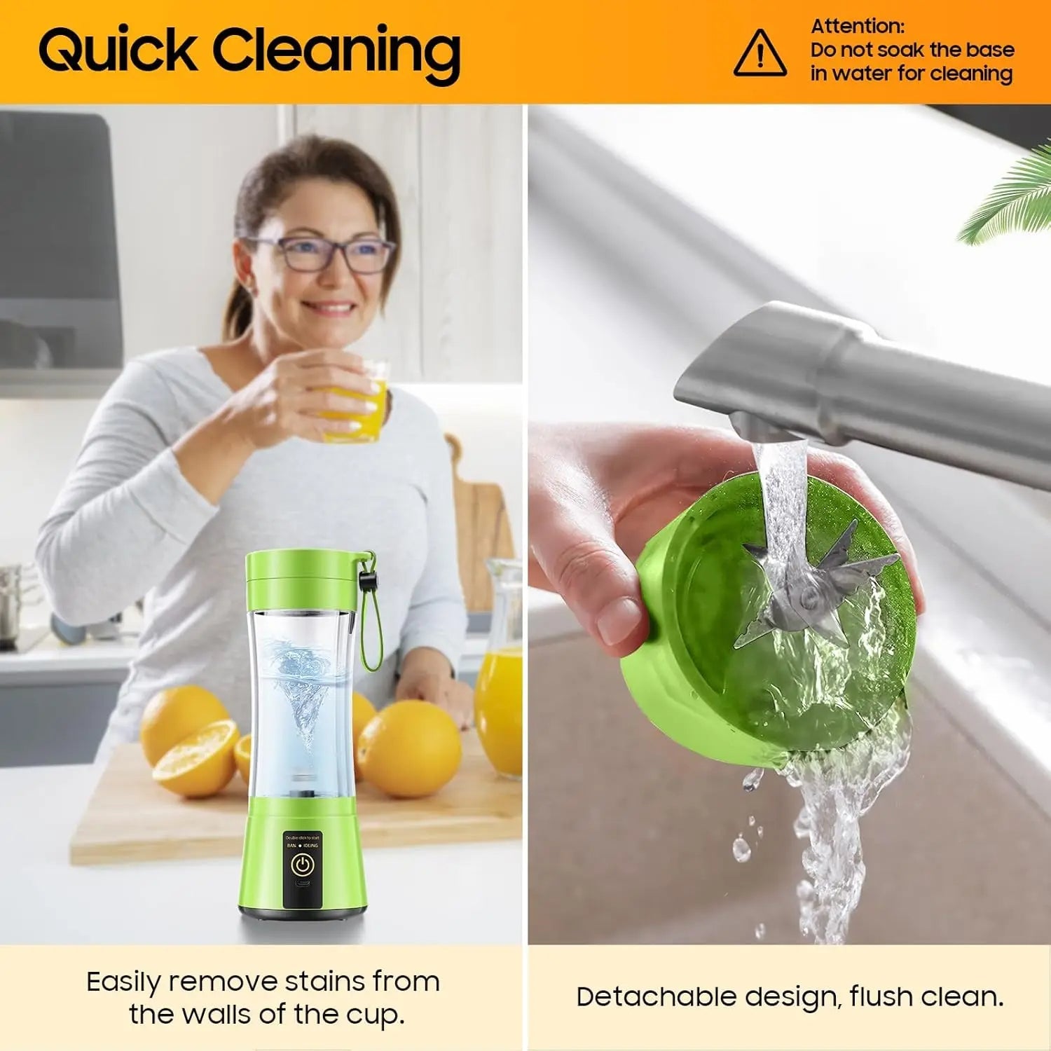Mini USB Rechargeable Blender – Portable 6-Blade Juicer & Mixer for Smoothies & Shakes