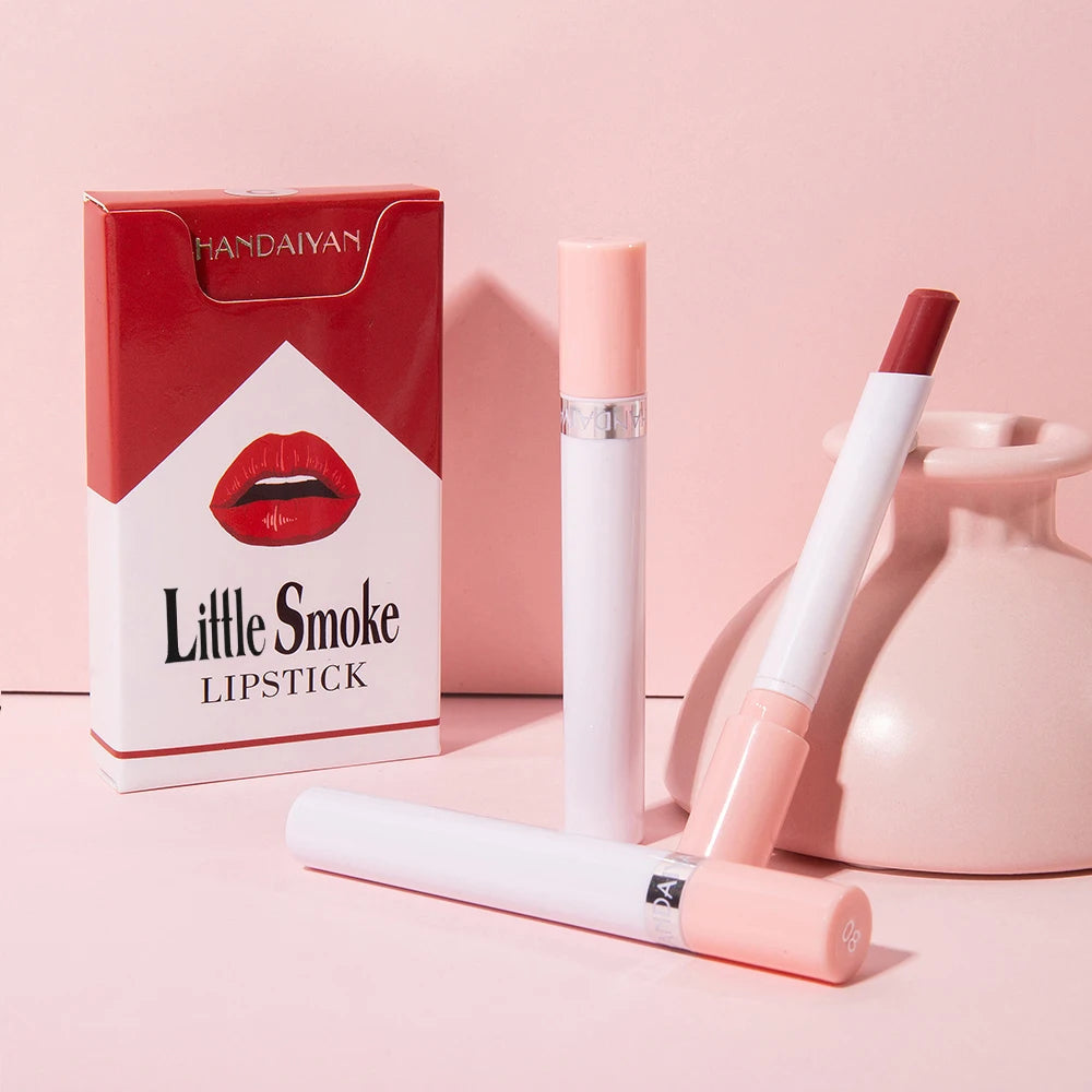 4-Piece Matte Lipstick Tube Set – Creative Cigarette Design, Waterproof & Long Wear