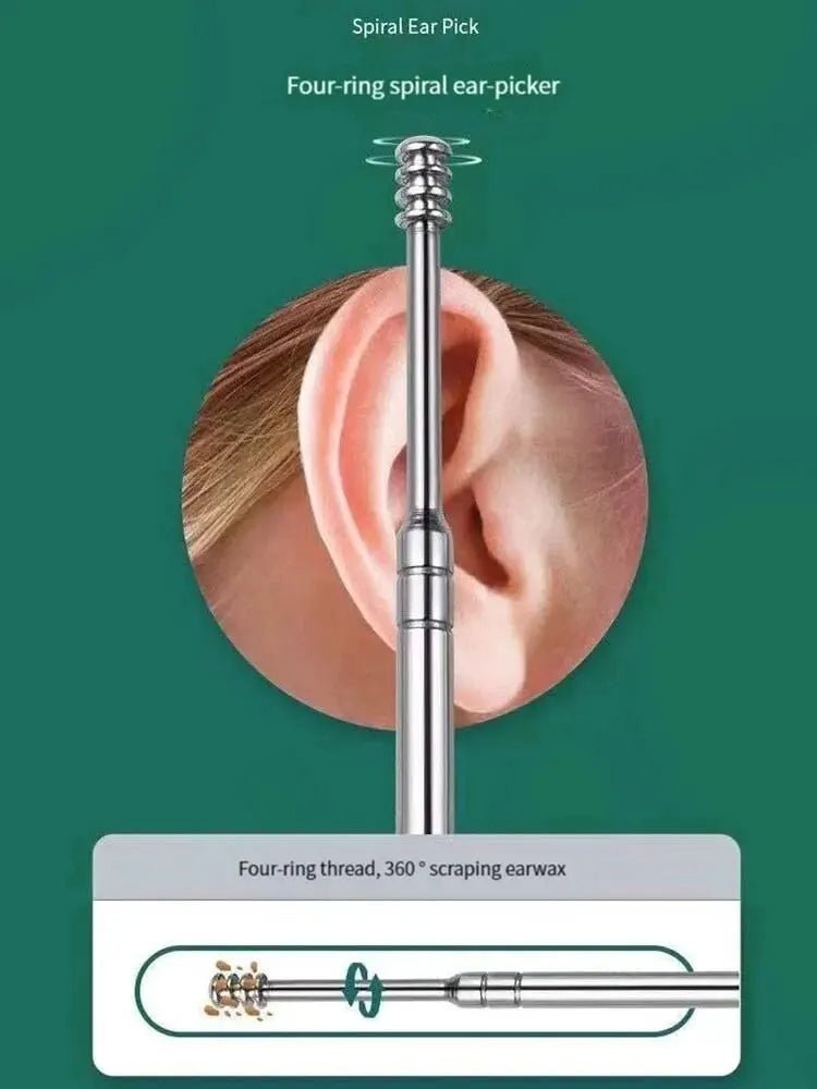 6-in-1 Earwax Removal Kit – Safe & Reusable Stainless Steel Ear Cleaner Tools